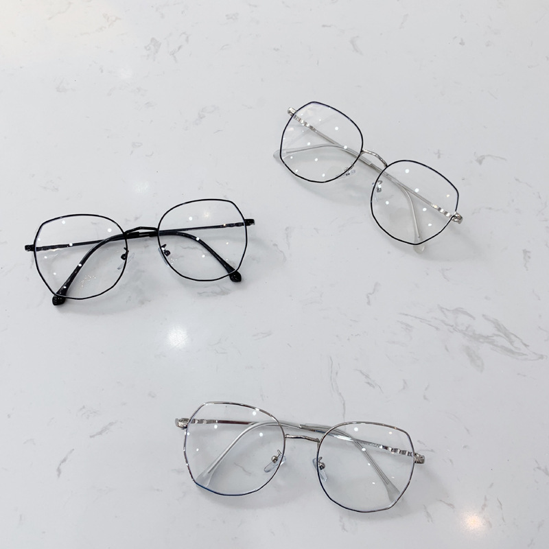 Vwktuun uregelmæssig metal brilleramme vintage store overdimensionerede brillerammer damebrillerammer kvindelige almindelige briller