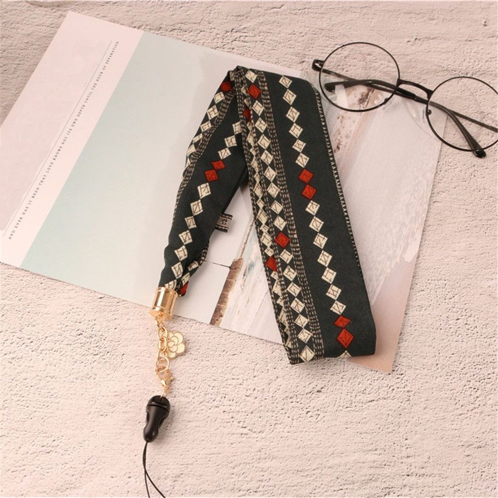 Chiffon Wide Neck Strap for ID Card Mobile Phones Ribbon Lanyard Hang Rope Badge Holder Portable Key Chain Holder: E