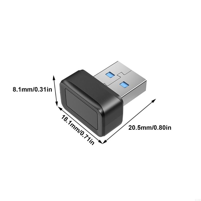 02DD Mini-USB-Sicherheitsschlüsselfenster Hallo Fingerabdruckleser Zuverlässige und bequeme Zugangskontrolle 360-Grad-Erkennung