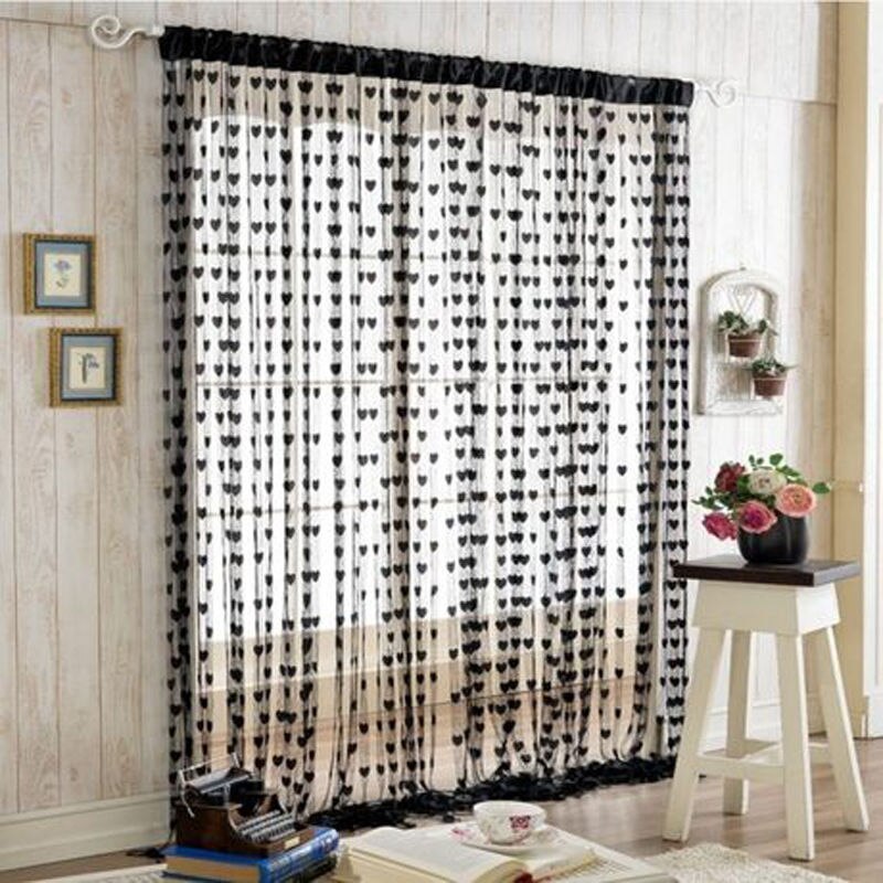 Goedkoopste String Gordijn voor Woonkamer Deur Kwastje Screen Room Divider Blind Venster Drape Hart Panel Chinese Gordijnen