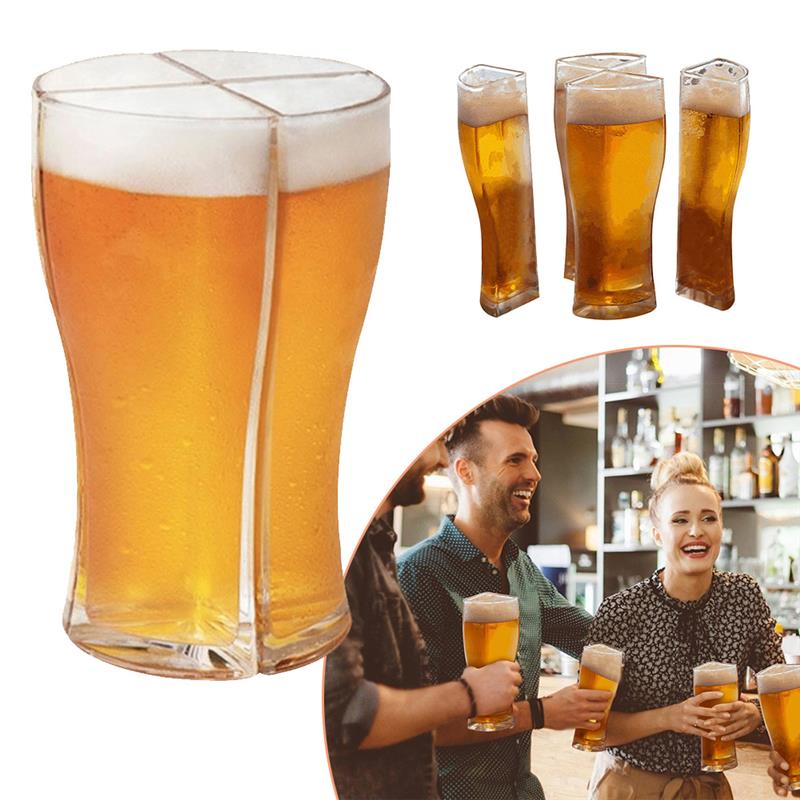 Chope à bière créative 4 en 1, verres à bière amusants en plastique acrylique, Super goélette avec une grande capacité pour fête en Club et Bar