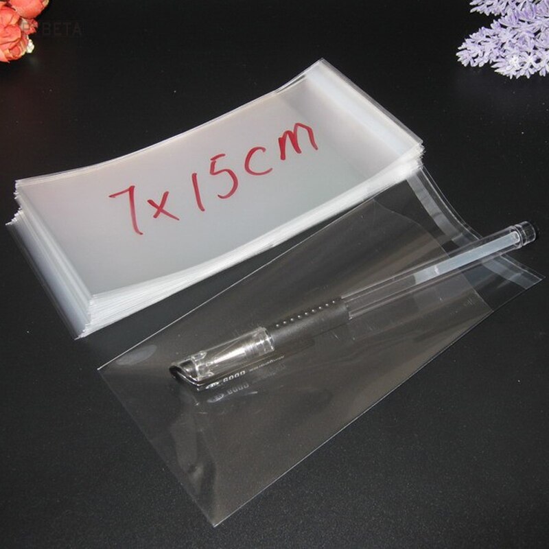 500pcs/lot-7*15cm Clear OPP Self Adhesive bag Plastic bags small items packaging bags sample party favor package