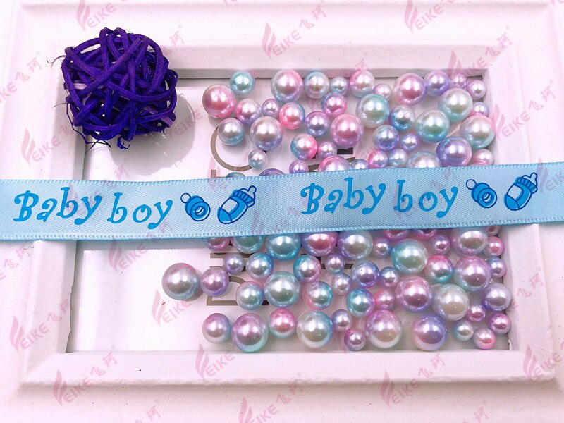 10 yardas/rollo de cinta de satén para Baby Shower It's A Boy/Girl, cinta de , cinta DIY hecha A mano, cintas para la de cumpleaños