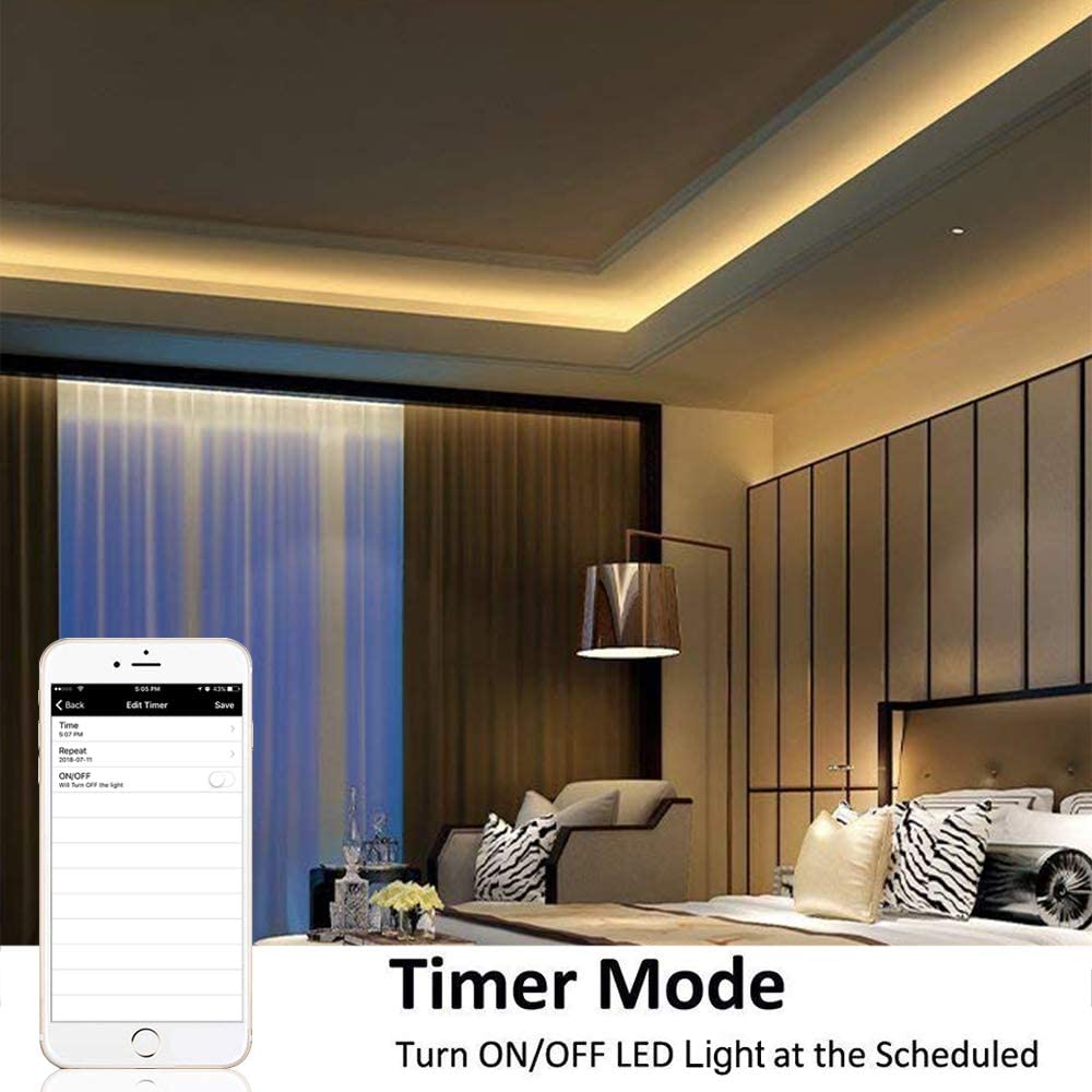 Enkele Kleur Led Strip Verlichting Wifi Controller, Compatibel Met Android Ios Werkt Voor 5050 3528 Led Light Strips, 5V-28V, Voice