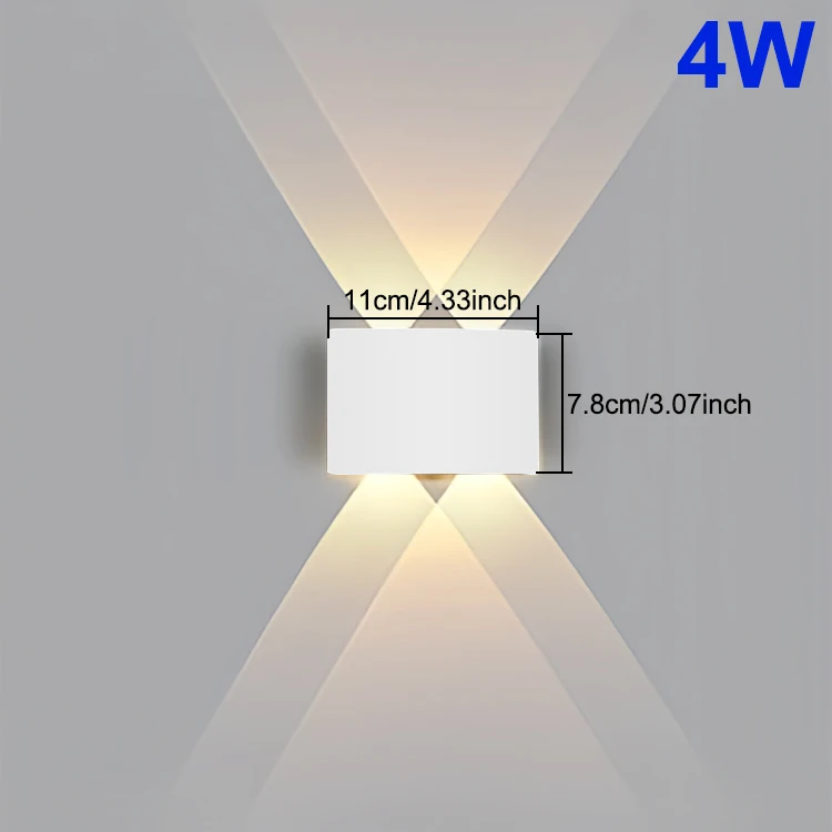 Moderne LED-wandlamp buiten waterdicht op en neer lamp tuin gang binnen slaapkamer woonkamer woondecoratie: Light Grey / Rood / 4W
