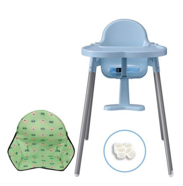 Trona de comedor para niños, silla de plástico para bebé, económica, multifunción: Azul cielo