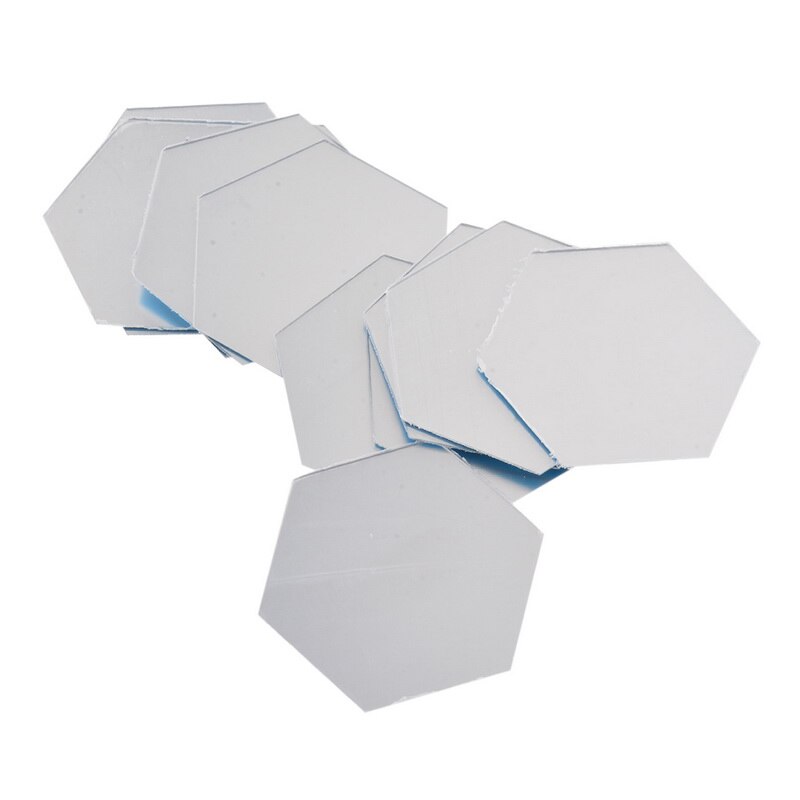 12Pcs 3D Hexagon Acrylic Mirror Wall Stickers DIY Art Wall Decor Stickers Living Room Mirrored Sticker Gold Home Decor: Silver / 80x70x40MM