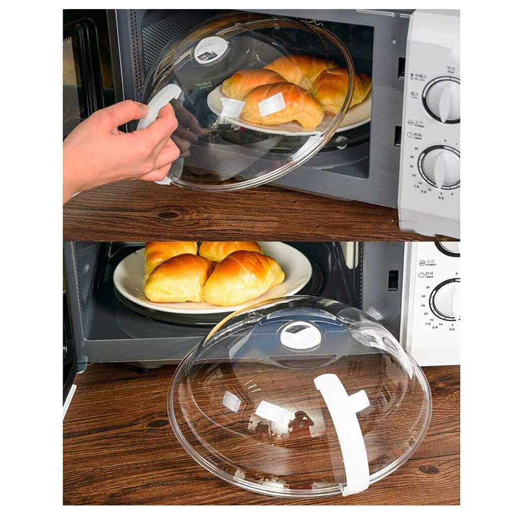 Food Splatter Cover Microwave Oven Anti Spluttering Lid with Steam Vent Kitchen Food Splatter Guard Upgrade 200 degrees