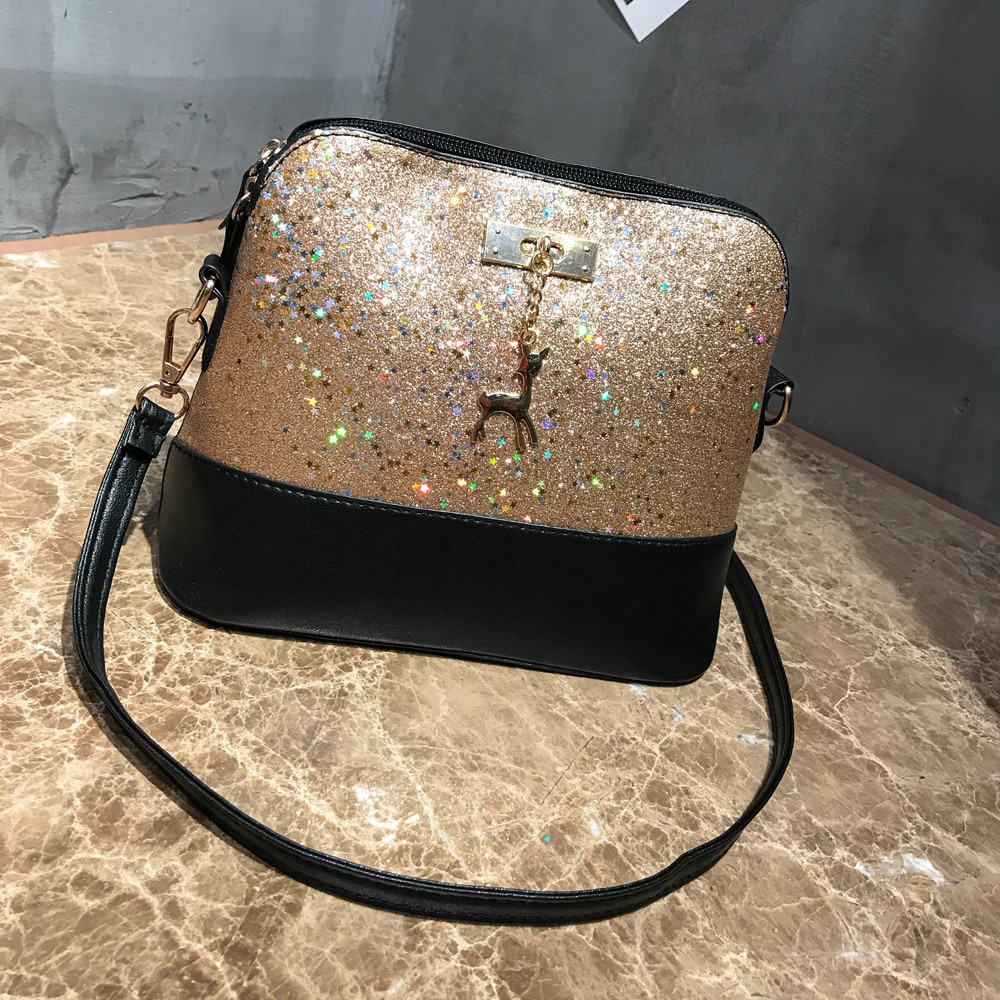 Womens Leather Crossbody Bag Sequins Small Deer Shoulder Messenger Bag Handbag Bandolera Mujer Bolsas Femininas#25