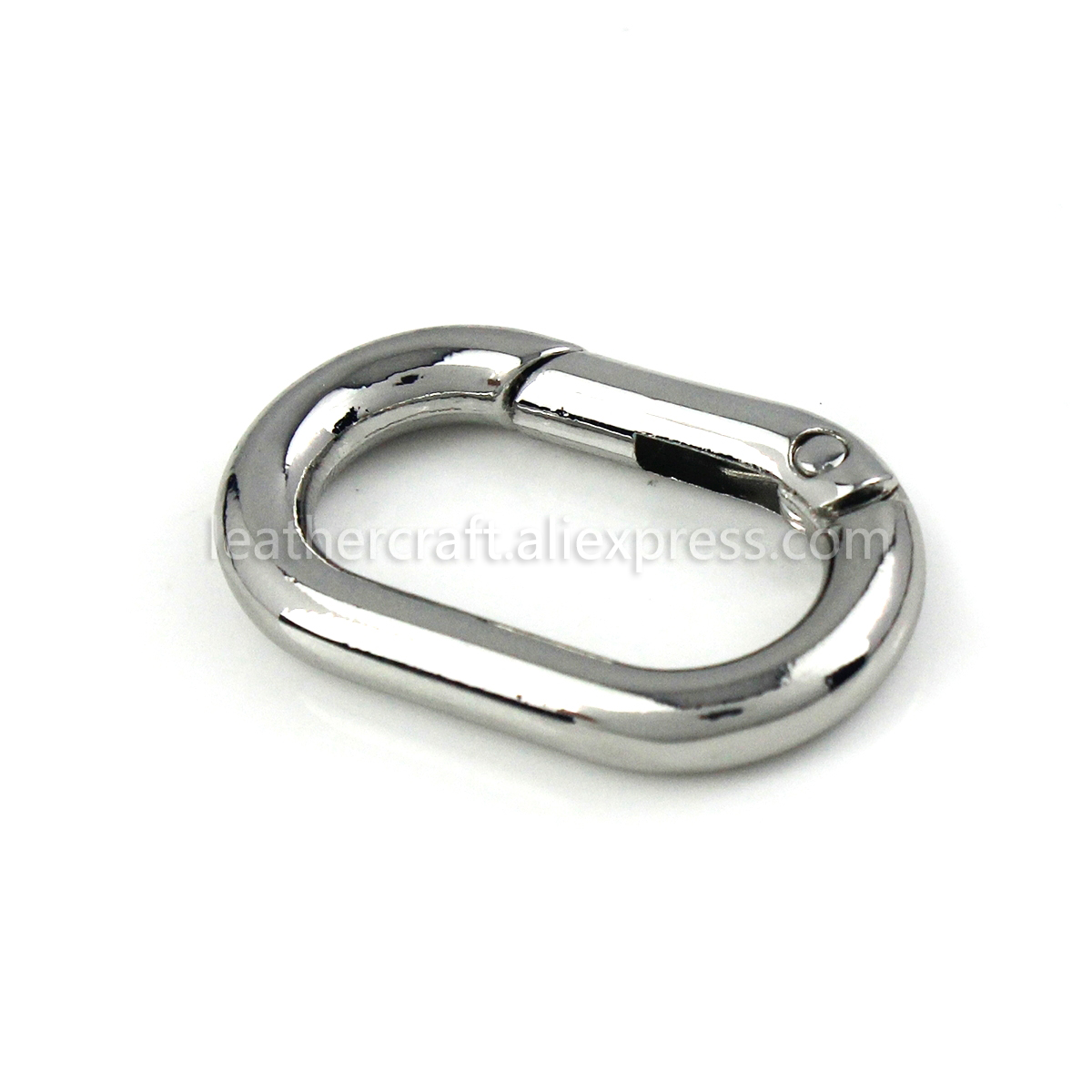 Anillo redondo de resorte ovalado, cierres de gatillo que se pueden abrir, Clip, bolsa artesanal de cuero, hebilla de conexión, llavero colgante, mosquetón con gancho a presión: 3 # / Plata antigua