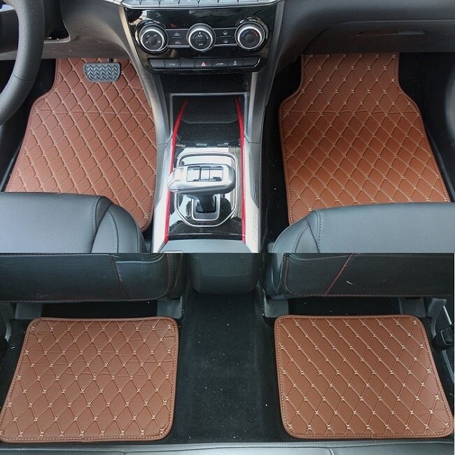 Universele auto vloermatten, auto styling matten voering, geschikt voor alle modellen peugeot 206 207 307 308sw 3008 408 4008 508 rcz: Bruin