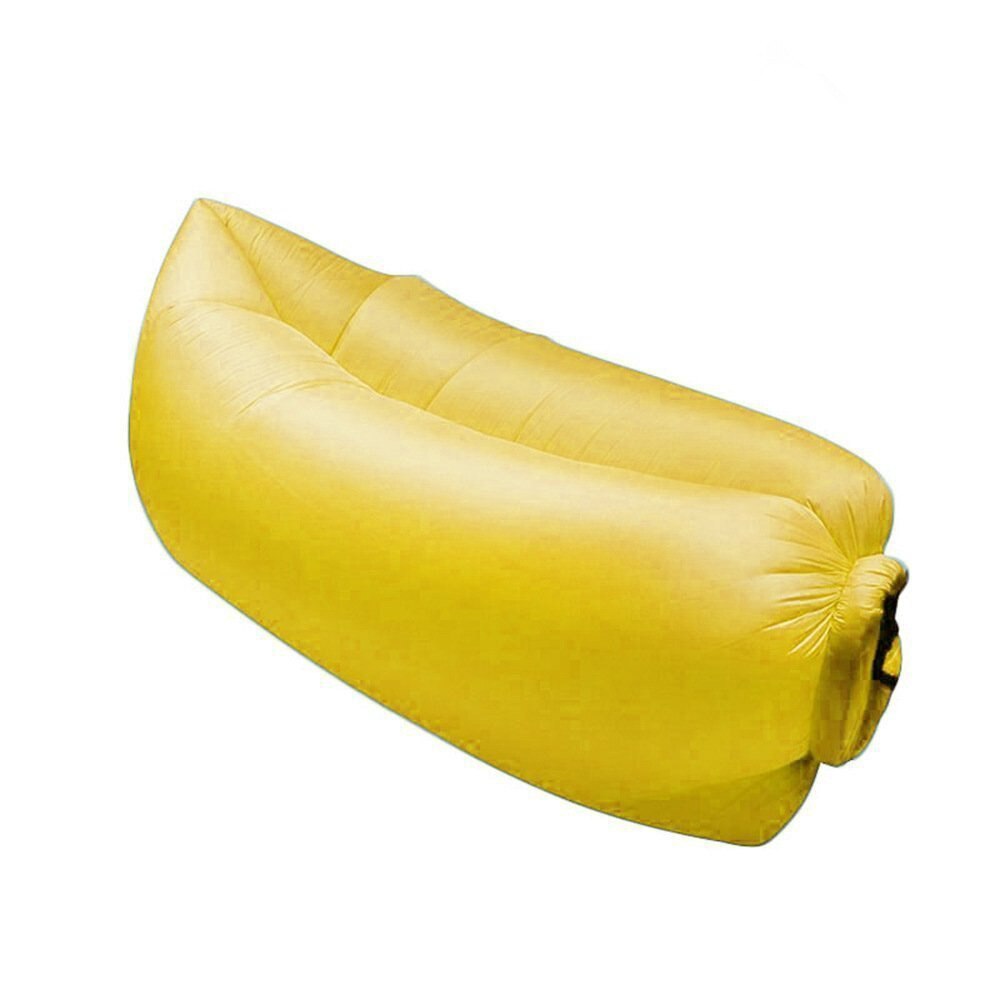 Udendørs møbler lys sovepose doven luft sofa vandtæt oppustelig camping tasker luft seng voksen strand lounge stol: Gul