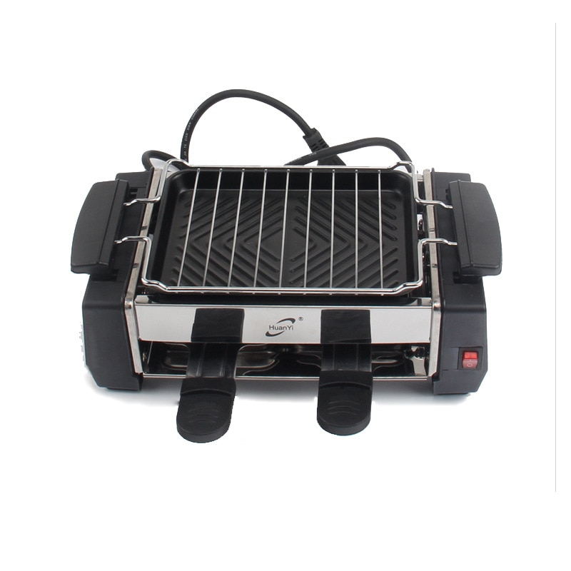 Home Barbecue Electric Grill Smoke-free indoor Mini Grill Outdoor Indoor Electric Griddle Adjustable Temperature 220V