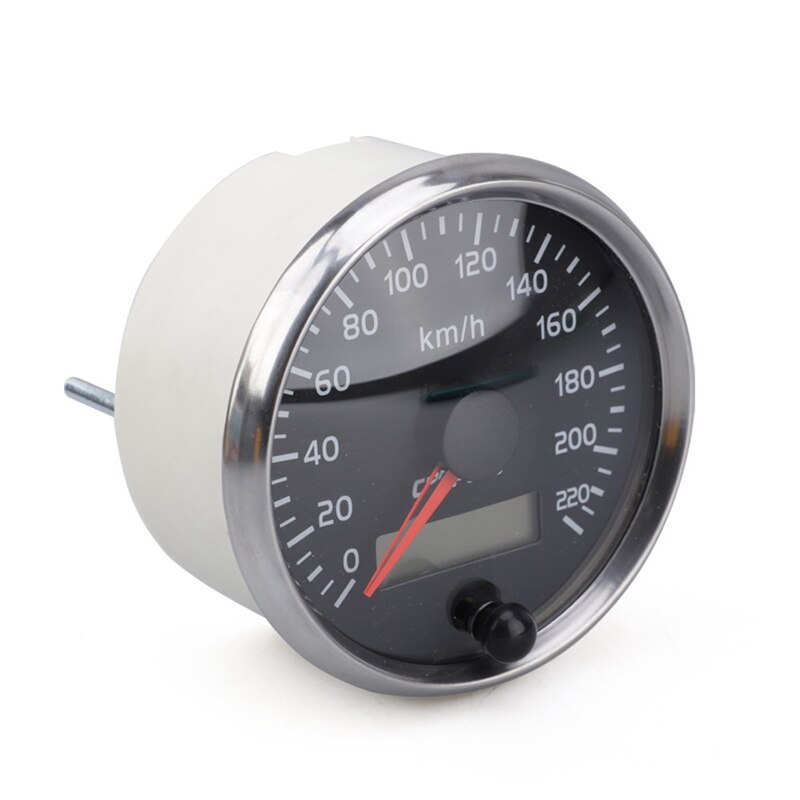 CNSPEED Universal GPS Tacho 12V/24V Kilometerzähler 85mm 220 Km/H für Auto Motorrad LCD Tachometer