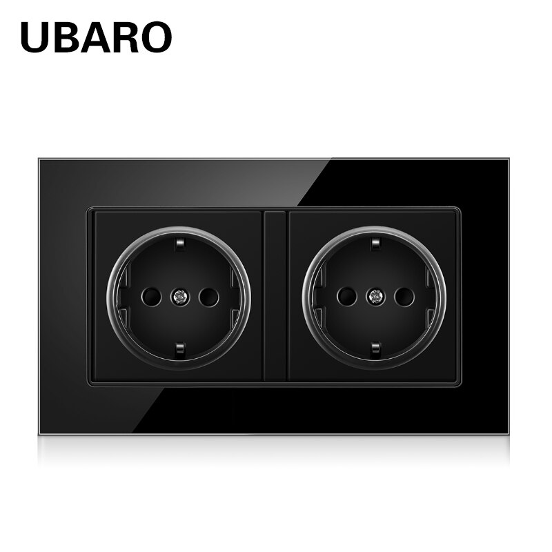 Ubaro 146*86 duitse standaard kristal gehard glas tomada priz stekkerdoos stopcontact stopcontact  ac100-250v
