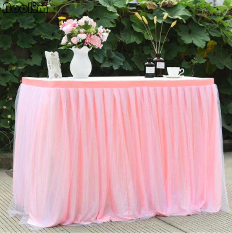 200*75cm Beautiful Tutu Table Layer Birthday Party Wedding Dessert Table Skirt Decoration Baby Shower Party Decoration Suppliers: Pink