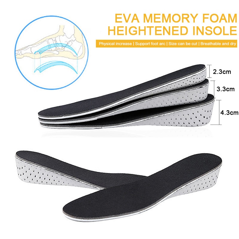 2/3/4CM EVA Memory Foam Heightening Insole Air Cushion Invisible Height Increase Insoles Shoe Inserts Heel Lifts Pad Taller
