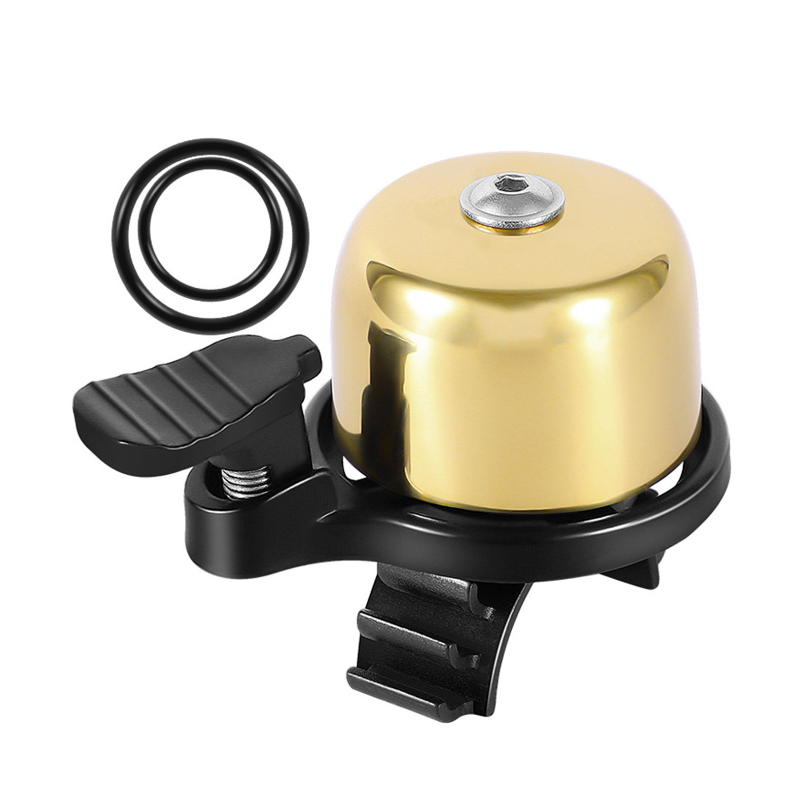 Accesorios ligeros y prácticos para ciclismo, claxon de cobre, alarma de tono fuerte para manillar de bicicleta de montaña para adultos y niños: Gold