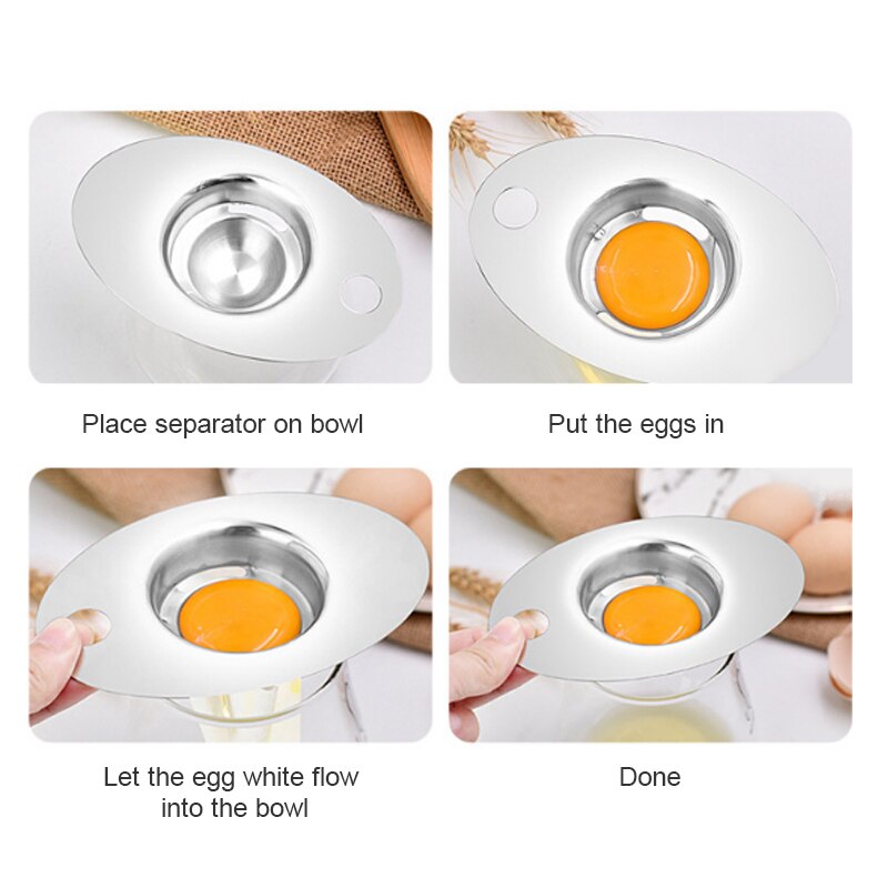 Outil de séparation de blanc d'œuf en acier inoxydable, filtre de jaune d'œuf, petits accessoires, accessoires de cuisine, entonnoir de séparation, séparateur d'œufs