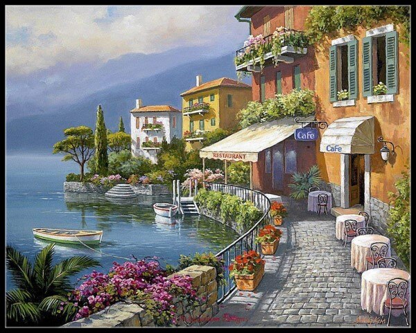 Broderie point de croix compté Kits couture-artisanat 14 ct DMC couleur bricolage Arts fait main décor-paysage 228 w x 182 h: 11