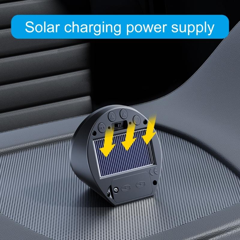 C63D Automotive Dashboard Mount Adhesive Round Clock Digital Clock