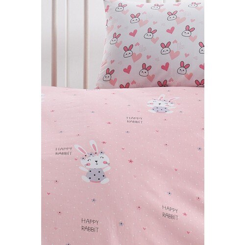 Dame Mode Baby Bed Set Honderd Procent Katoen | Roze Konijn