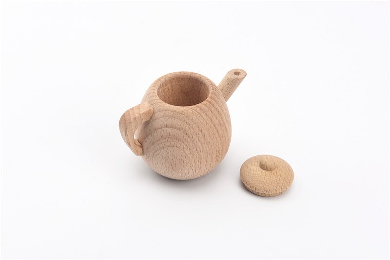 1-6 Years Old Wooden Unpainted Play House Kitchen Cooking Toy Teapot Teacup Red Wine Glass: 8X8
