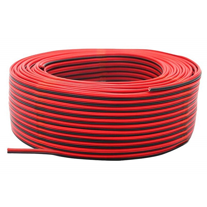 2Pin Wire 100M 22AWG 12V/24V Extension Cord Red And Black 2-Wire Stranded Tinned Copper LED Light Bar Power Cord