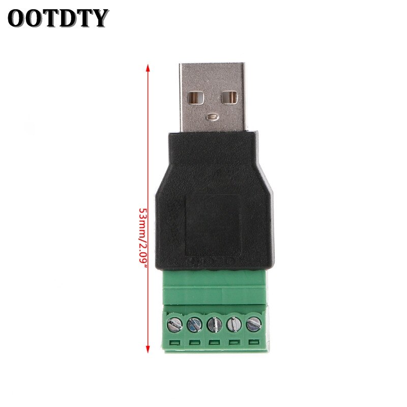 OOTDTY USB Female To Screw Connector USB Plug With Shield Connector USB2.0 Female Jack USB Female To Screw Terminal