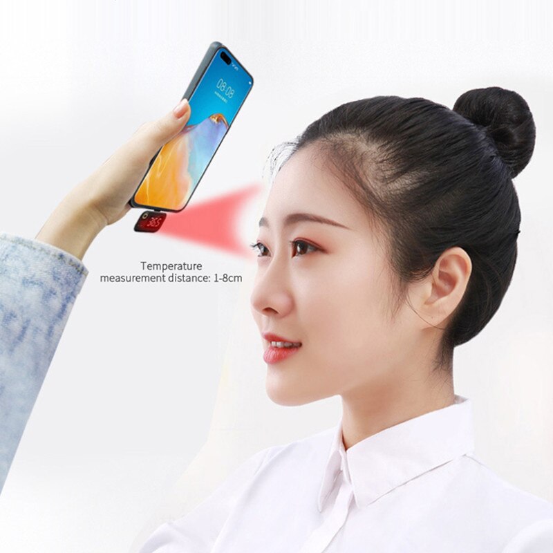 Portable Cell Phone Thermometer USB Thermometer With LED Display Body Temperature Measurement Instrument For Android Phone