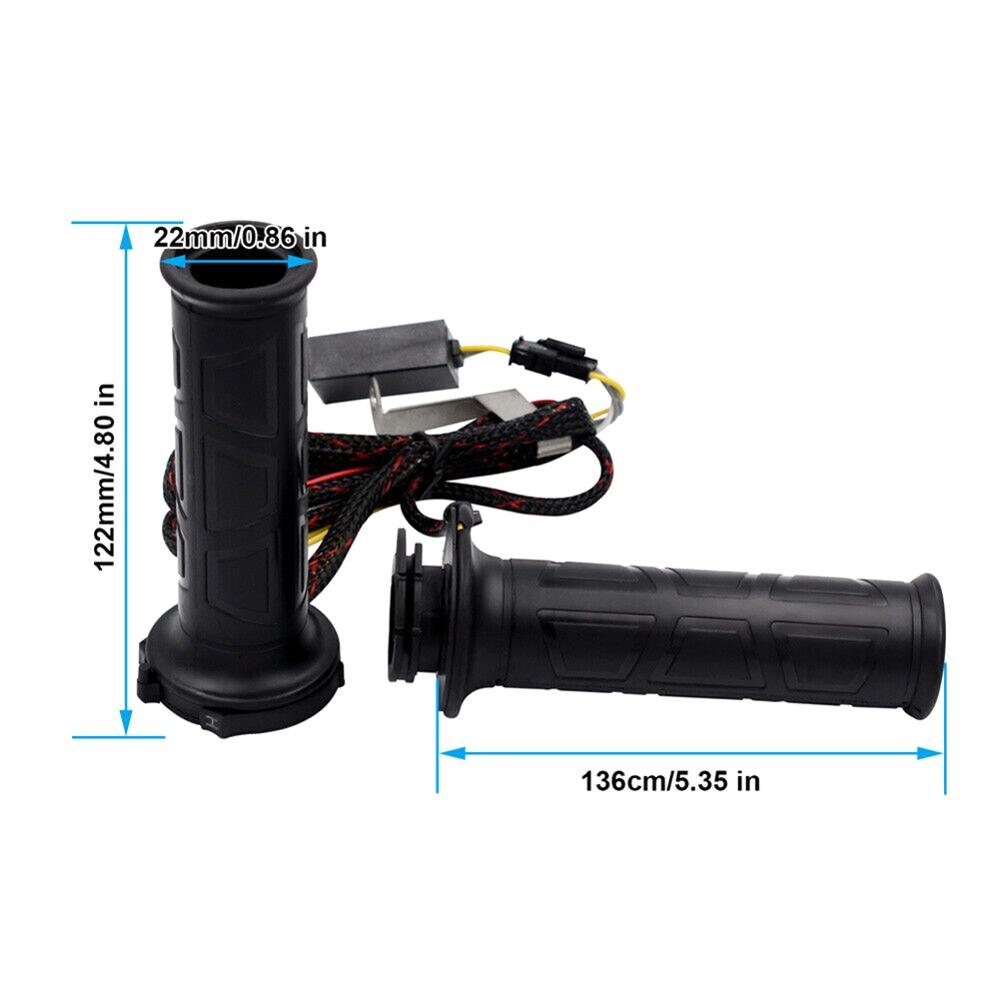 2pcs 12V Motorcycle Electric Heated Handle Multi-speed Adjustable Heating Grips