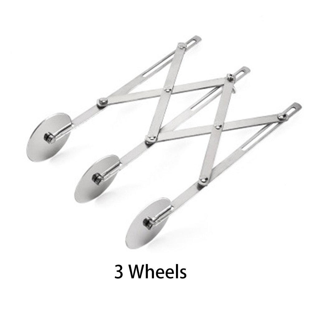 3/5/7 wielen Cutter Rvs Deeg Divider Side Pasta Mes Flexibele Roller Blade Gebak Pizza Dunschiller bakvormen Tool Equip: 3 Wheels