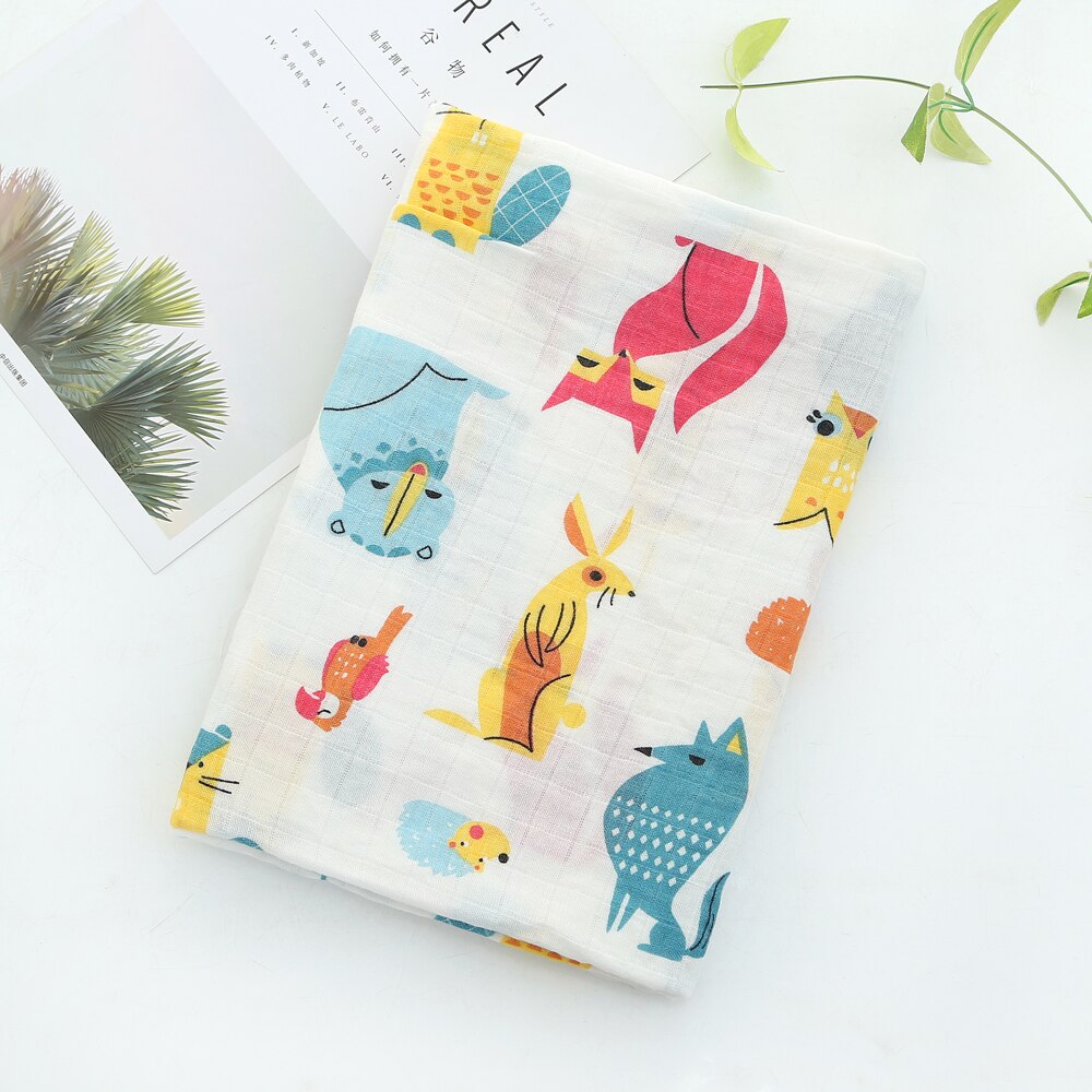 Redo lager 120*110cm nyfödd ekologisk bomull bambu babyfilt muslin swaddle wrap matning burpy handduk muslin stor blöja