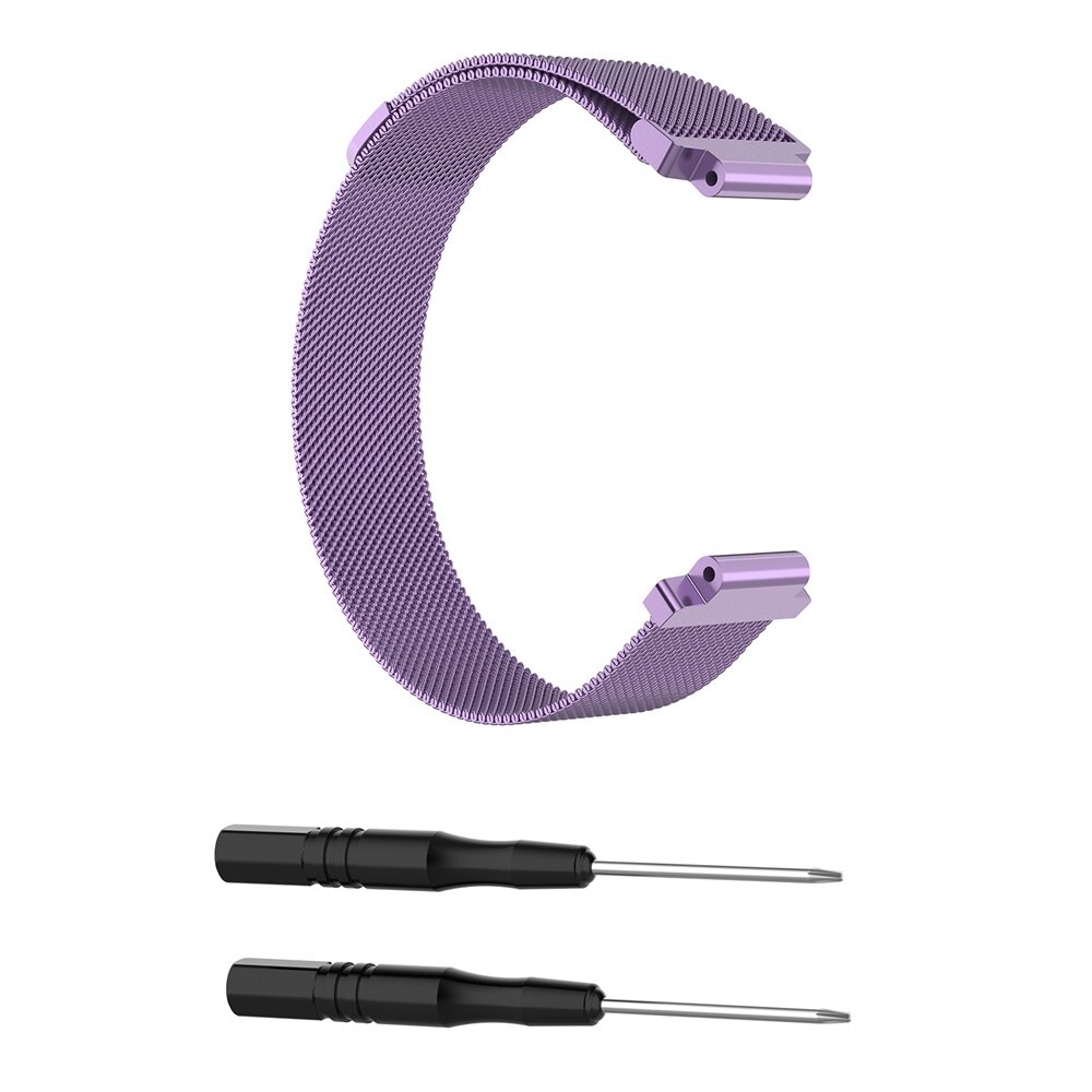 Milanese urrem til garmin forerunner 235/735xt/220/620/630/s20/s5/s6/ gps sport metal smart urbånd magnetisk armbånd: Lilla / L 240mm