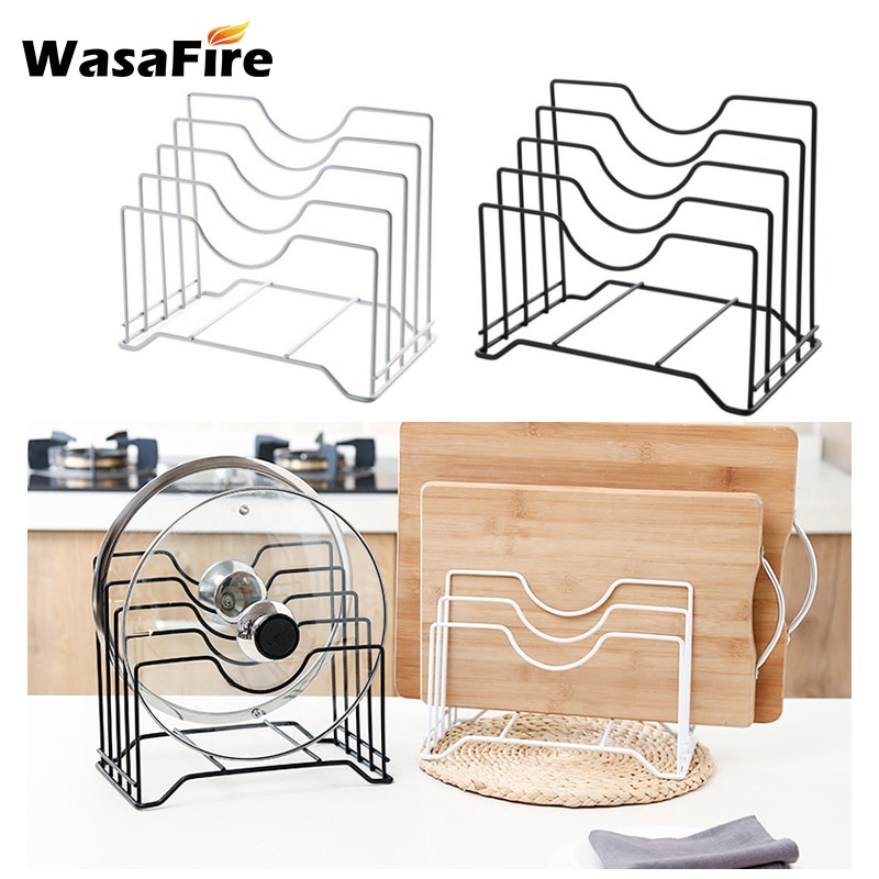 Multifunctional Pot Lid Holder Lid Organizer Metal Pot Lid Rack Storage Pan Lid Cover Cabinet Pantry Holder Rack Organizer