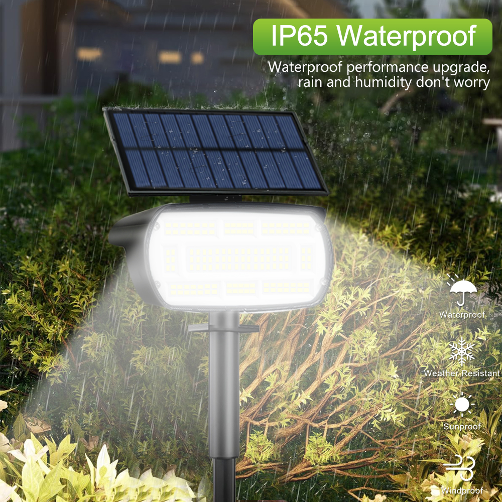 136LED-tuinverlichting op zonne-energie Buitenverlichting op zonne-energie Waterdichte landschapsspots op zonne-energie Tuinpad Muurveranda