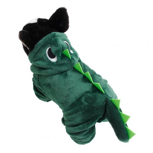 Juhla halloween koriste söpö dinosauruksen muotoinen koiran vaatteet haalarit lemmikkeille koiranpentu huppari vaatteet tee itse cosplay puku: Tummanvihreä / Xl