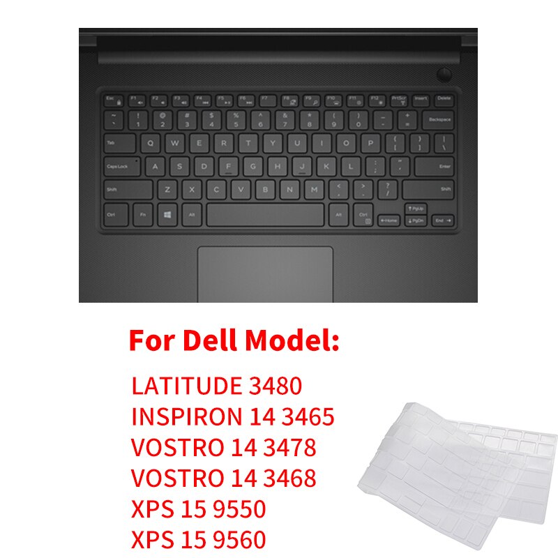 Pour Dell Inspiron 15 5580 5370 Inspiron 14 7472 Inspiron 15 7572 11 Inspiron 15 7560 13 14 15 13.3 15.4 Peau de Couverture De clavier: J48