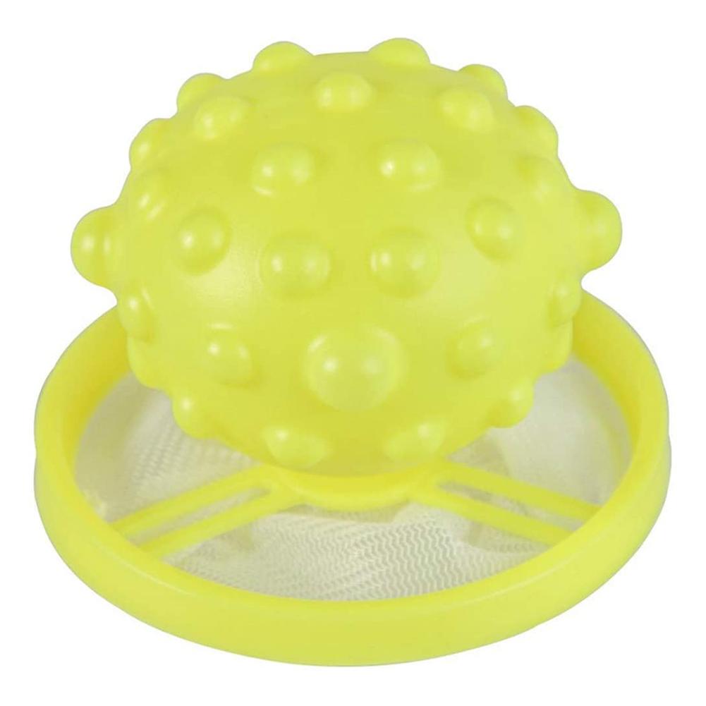 Laundry Ball Washer Filter Floating Reusable Lint Trap Mesh Bag Washing Machine Hair Filter Net #4W: Yellow