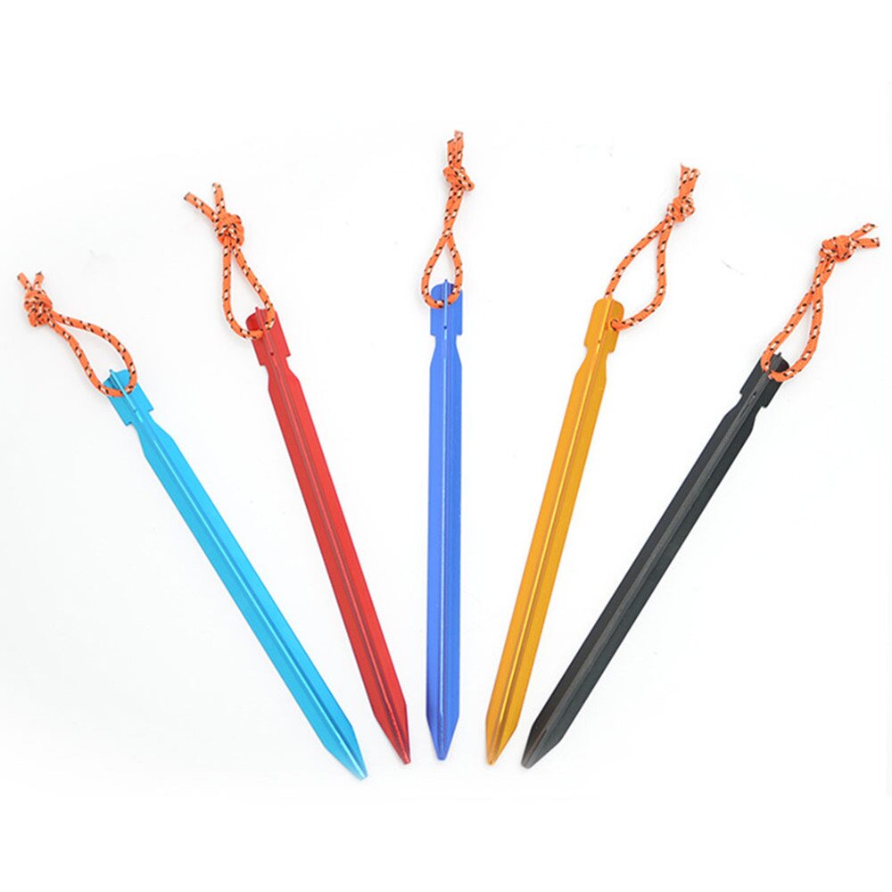 6PCS 23cm Tent Pegs Camping Hiking Equipment Outdoor Traveling Aluminum alloy Tent Accessories