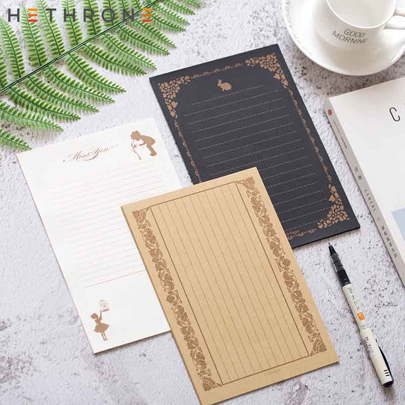 Hethrone 8 fogli di alto-fine Vintage ▾ Stile di Scrittura di Carta di Festa di nozze lettera di invito carta Cultura di Immagazzinaggio Della Cancelleria di Carta G