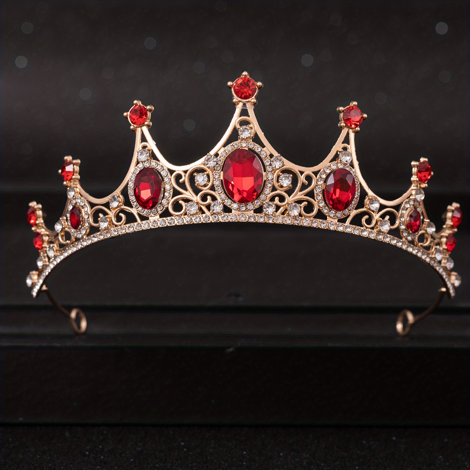 Barokke Kristallen Tiara's En Kronen Strass Prom Diadeem Kroon Tiara Voor Vrouwen Bruid Bruids Bruiloft Haaraccessoires Sieraden: Puur Goud Kleur