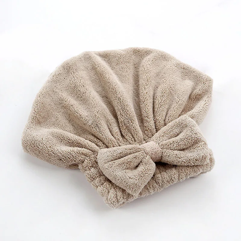 Enveloppement de serviette de cheveux en bambou, Turban de douche en microfibre pour séchage de cheveux avec nœud papillon, serviettes absorbantes à séchage rapide pour femmes Anti-frisottis: Black