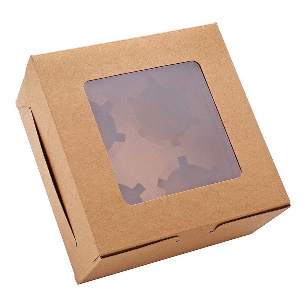 2/4/6 löcher Cupcake Verpackung Kasten Muffin Kasten Keks Gebäck Kasten Kraft Papier Kasten Kuchen Schokolade Verpackung Backen Werkzeuge