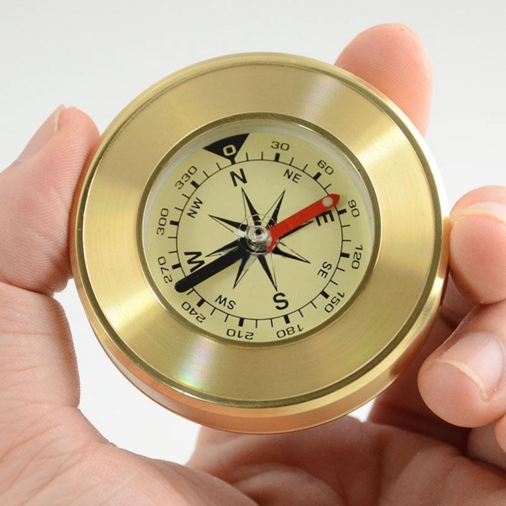 Hand-held Pocket Traveling Hiking Camping Navigation Brass Portable Compass boussole kompas Camping Equipment походный инвентарь