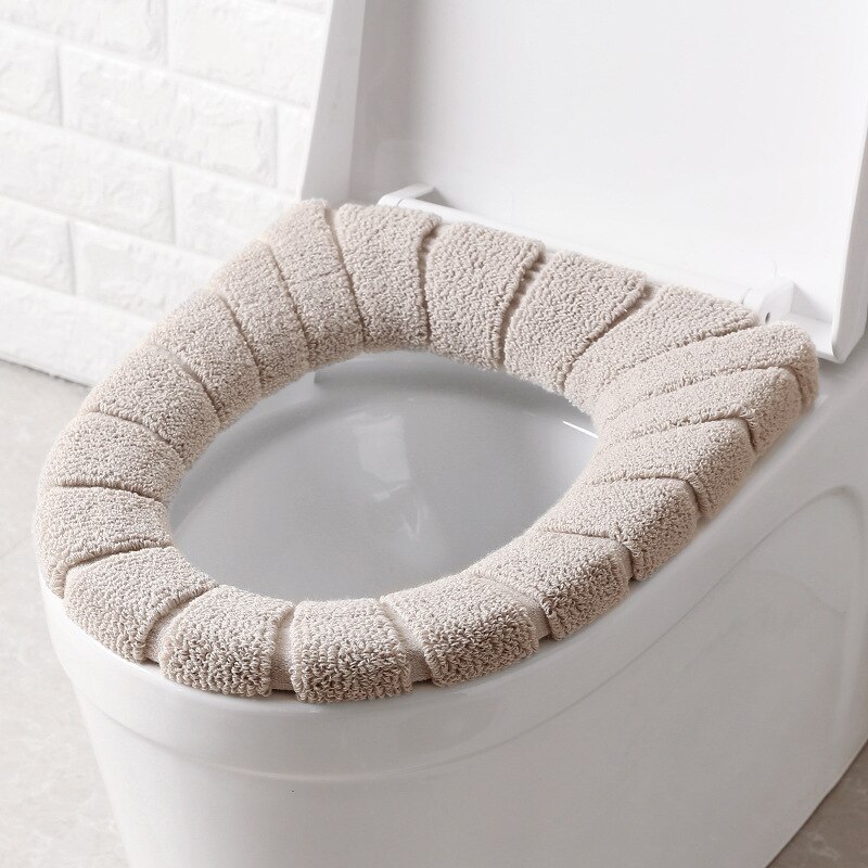 Universal varm blød vaskbar toiletsædeovertræk dørmåtte supplerer boligindretning nærmestool dørmåtte sædet toiletafdækning: Beige