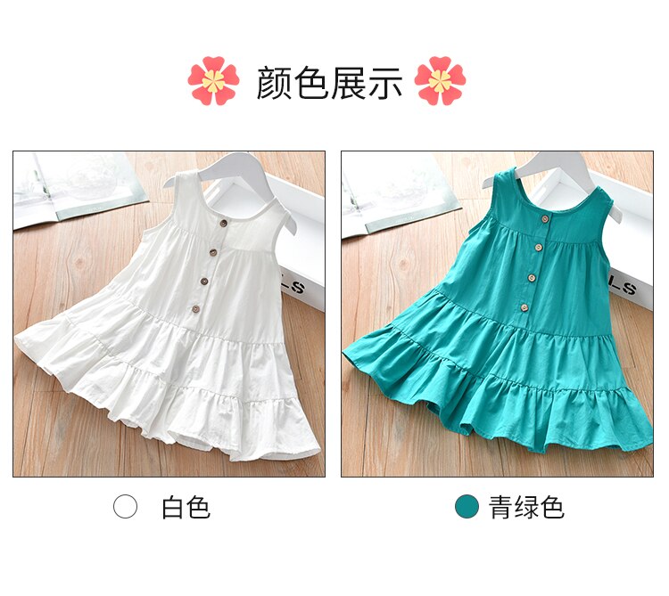 Kids Girls Sleeveless Solid Color Tops Summer Stylish Tops for Children Girls