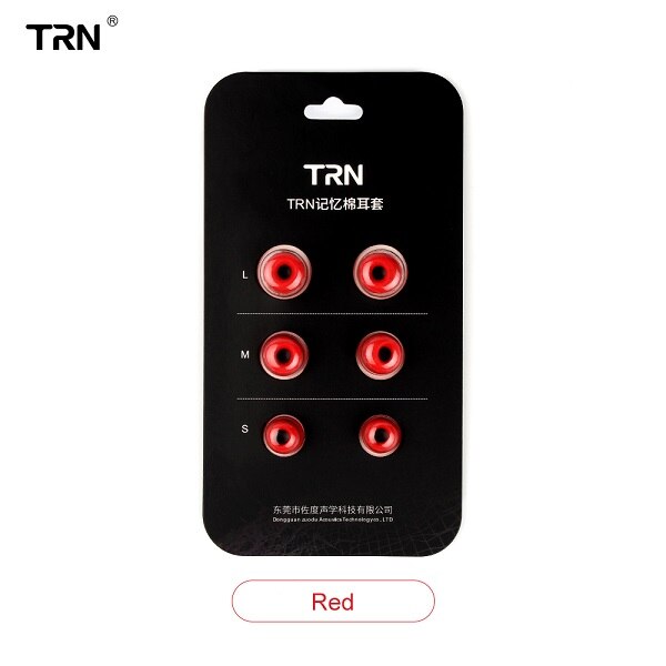 TRN 3 Pairs(6pcs) T400 In Ear Memory Foam Earbuds Ear Tips Earphone For Replacement Earbuds headphone pads Noise Isolating: Red