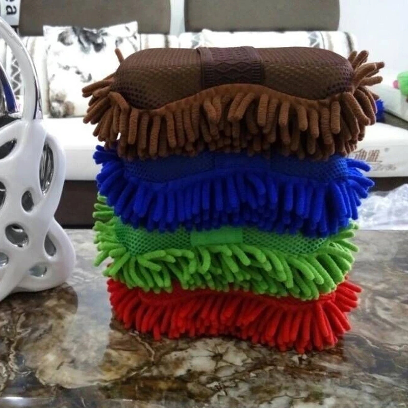 Esponja de microfibra para lavado de coches, limpieza para el cuidado del coche, cepillos para detalles, toalla de lavado, guantes para automóvil, accesorios de estilismo, Gadget