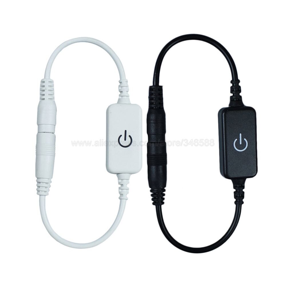 DC 12V 24V 4A iTouch Dimmer Switch Brightness Adjustable LED Dimmer Controller Plastic Black / White for Single Color LED Strip